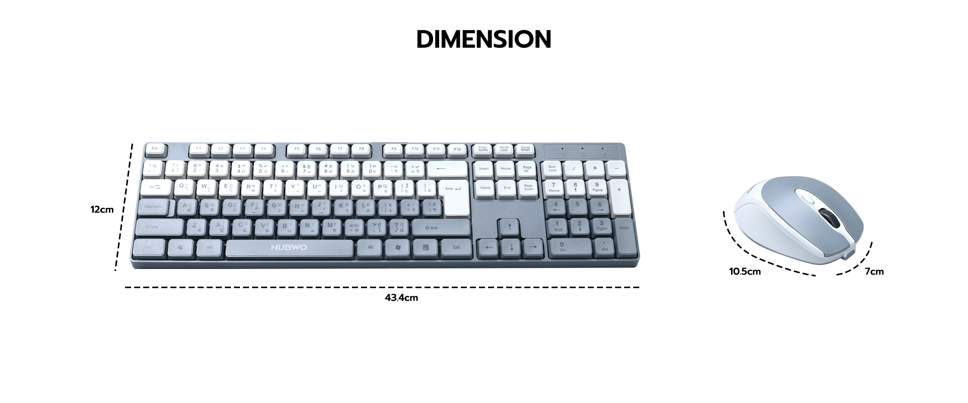 คีย์บอร์ดและเมาส์ รุ่น NKM640 กดนุ่มเงียบ เหมาะกับงานออฟฟิศ