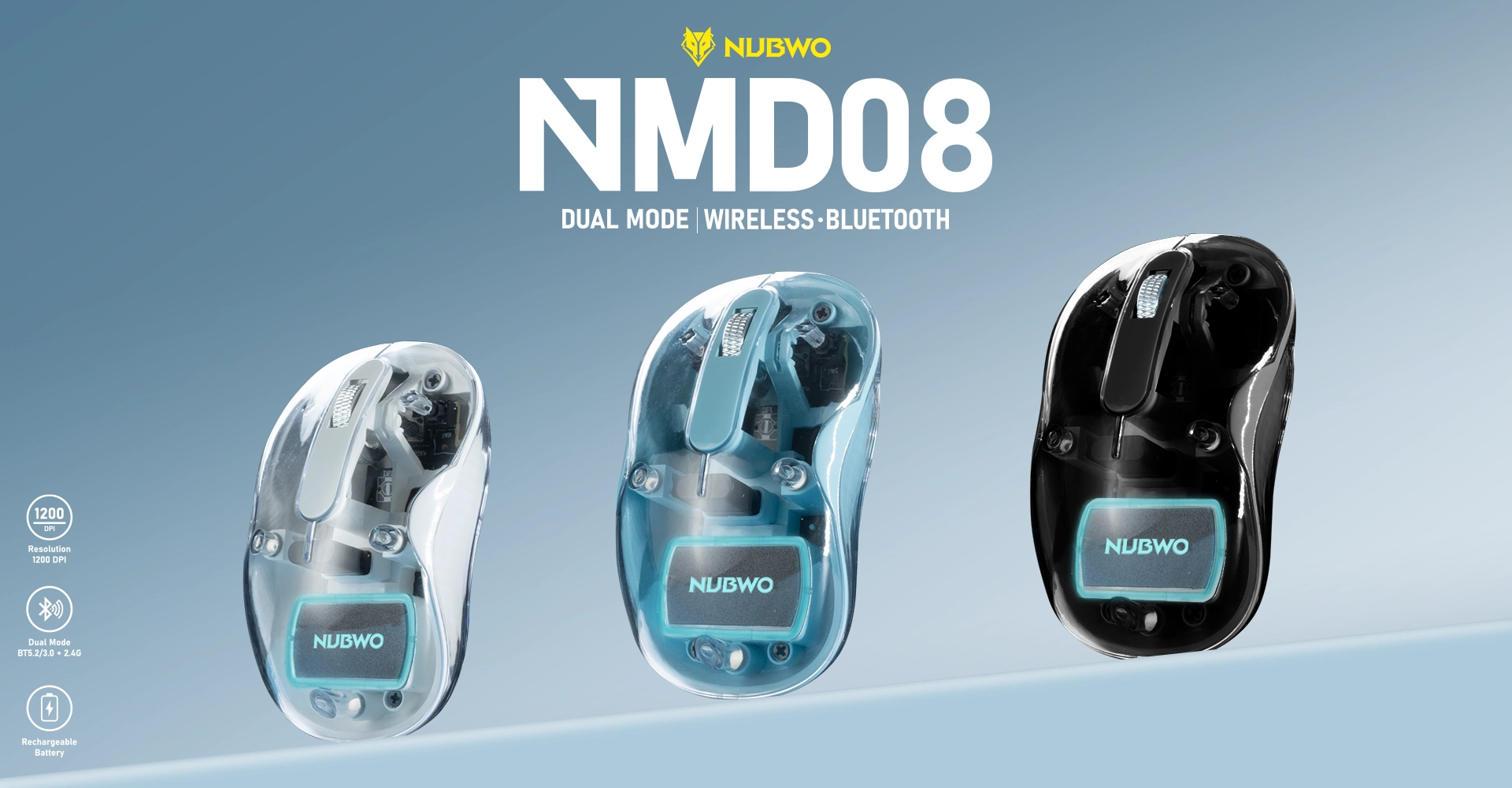 เมาส์ไร้สาย รุ่น NMD08 ใช้งานได้ทั้ง Windows Mac Android