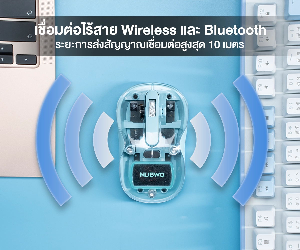 เมาส์ไร้สาย รุ่น NMD08 พร้อมไฟ LED ปรับ DPI 1200