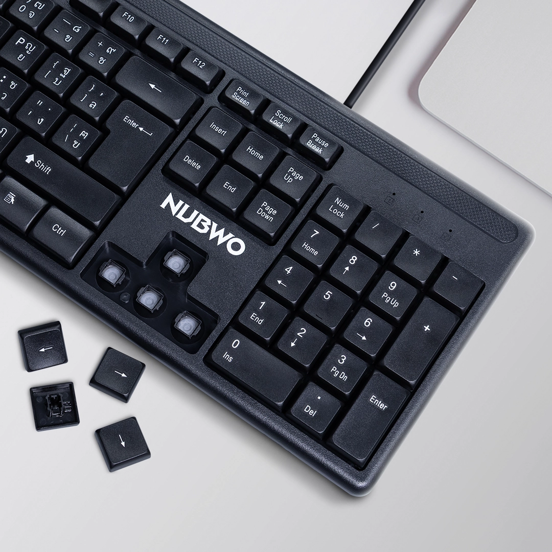 คีย์บอร์ดเมาส์ รุ่น NKM641 ดีไซน์เรียบหรู แข็งแรงทนทาน
