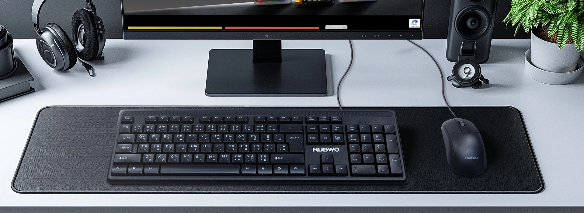 คีย์บอร์ดเมาส์ รุ่น NKM641 พร้อมสาย USB เชื่อมต่อใช้งานง่าย