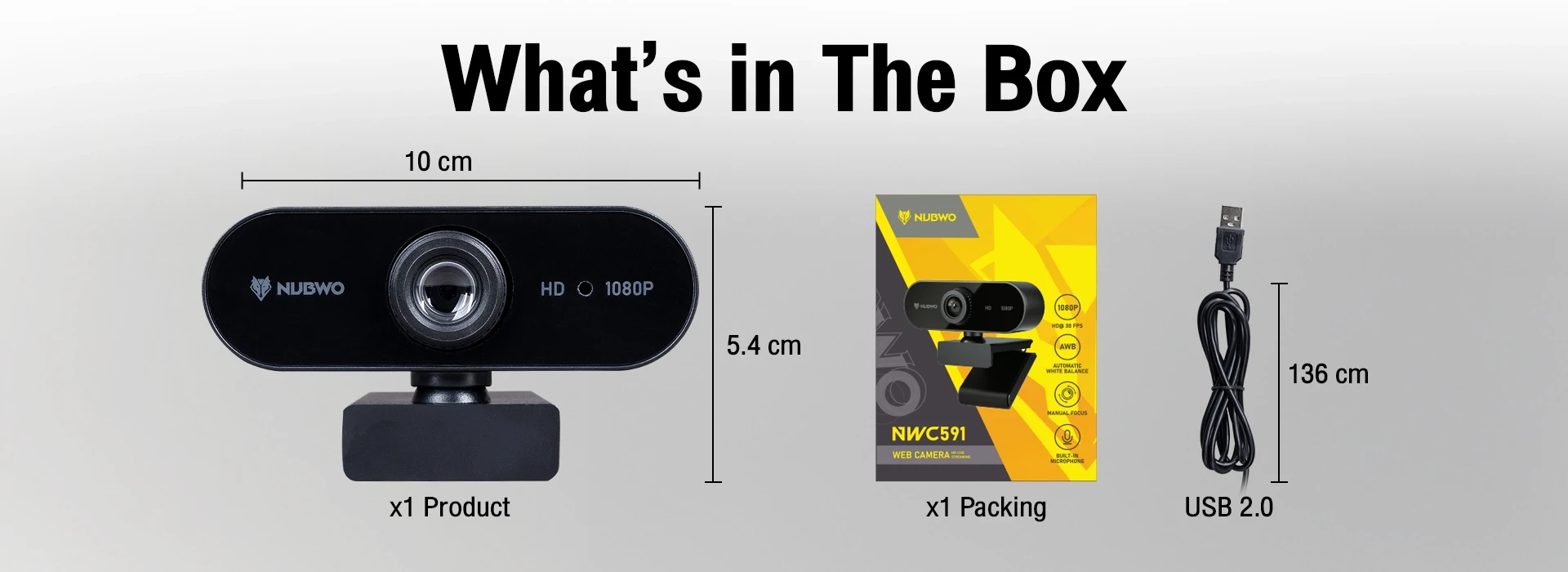 กล้องเว็บแคม HD รุ่น NWC591 ความละเอียด 1080p Full HD