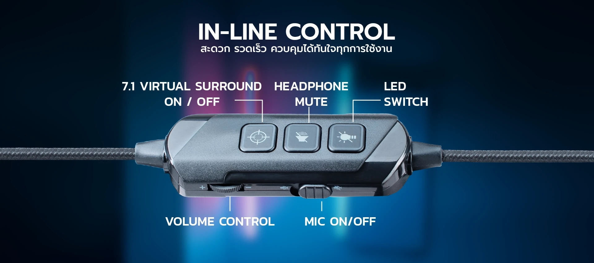 หูฟังเกมมิ่ง รุ่น X902 พร้อมไฟ RGB และไมโครโฟน Omnidirectional