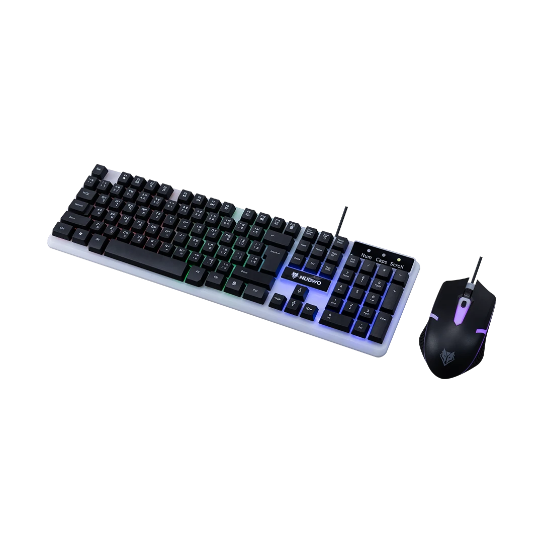 ชุดคอมโบเซ็ต คีย์บอร์ด เมาส์ รุ่น NKM635 พร้อมไฟ Rainbow สวยงาม