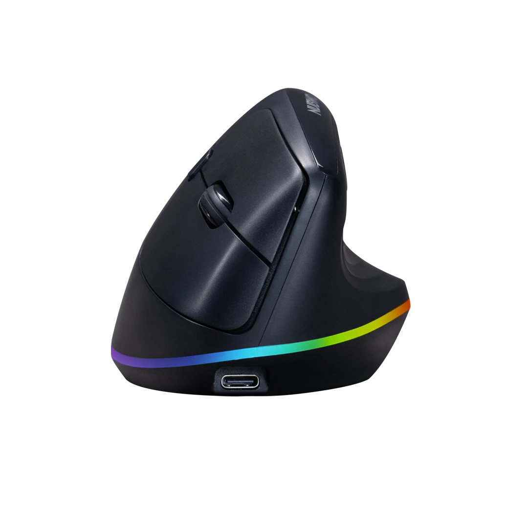 พอร์ต USB-C สำหรับชาร์จ เมาส์ไร้สาย รุ่น NMD09 แบตเตอรี่ 800 mAh