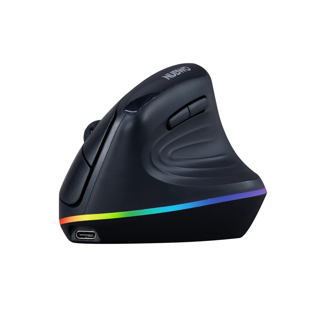 PNG_NMD09_Black_05 ด้านข้าง เมาส์ไร้สาย รุ่น NMD09 ดีไซน์ตามหลักสรีรศาสตร์