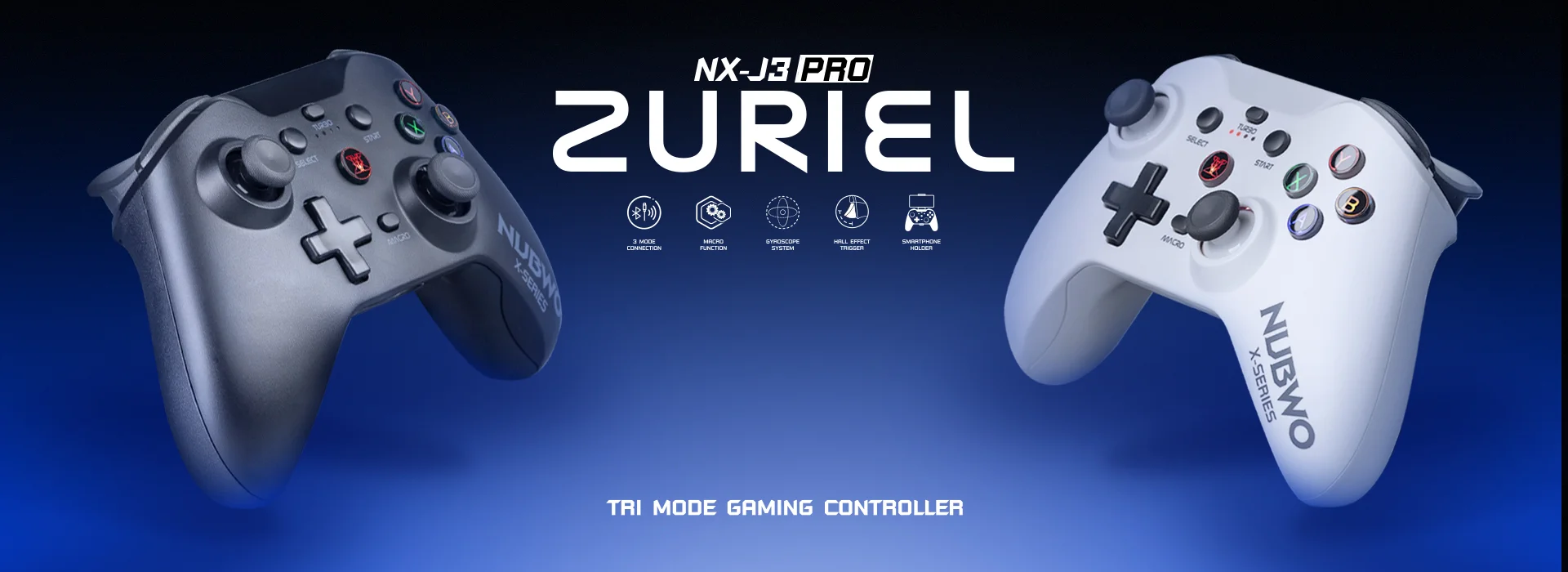 จอยเกมไร้สาย NX-J3 Pro Zuriel ดีไซน์สวย จับถนัดมือ รองรับทุกแพลตฟอร์ม