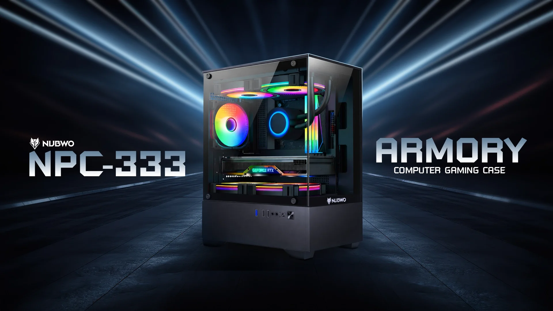 พัดลม RGB และจุดติดตั้งพัดลมเสริมใน เคสเกมมิ่ง รุ่น NPC-333